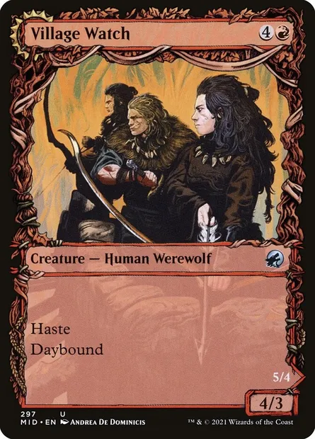 Village Watch // Village Reavers, Magic card MID 297 — Innistrad: Midnight Hunt set