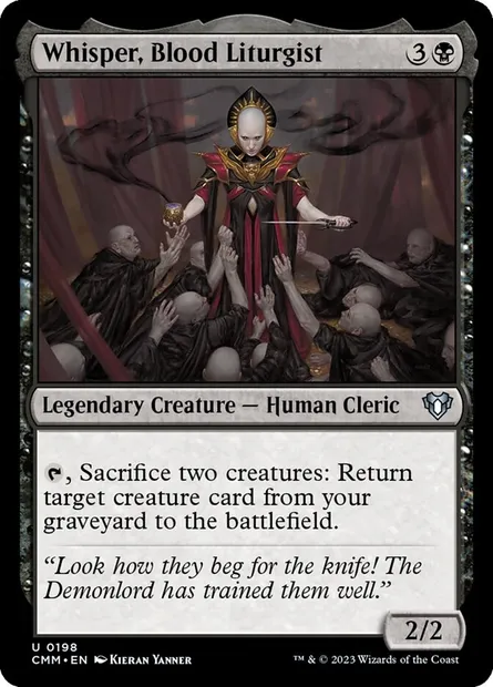 Whisper, Blood Liturgist, Magic card CMM 198 — Commander Masters set