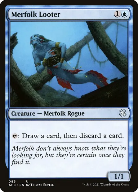 Merfolk Looter, Magic card AFC 86 — Forgotten Realms Commander set