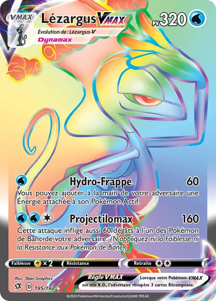 Lézargus VMAX, carte Pokémon RCL 195 — extension Clash des Rebelles
