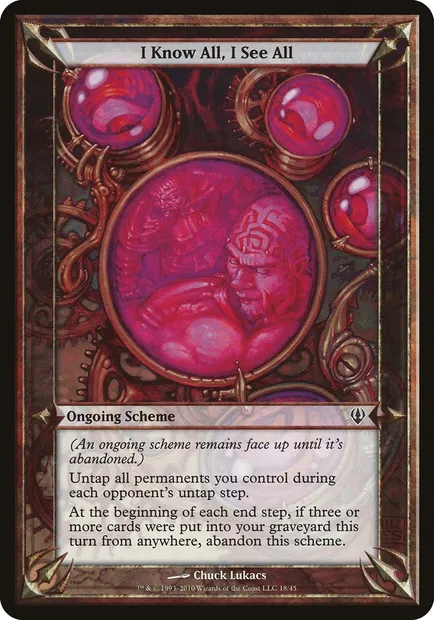 I Know All, I See All, carte Magic OARC 18★ — extension Archenemy Schemes