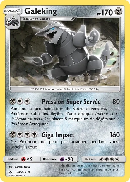 Galeking, carte Pokémon UNB 125 — extension Alliance Infaillible