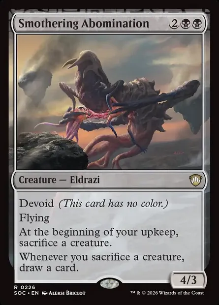 Smothering Abomination, Magic card SOC 226 — Secrets of Strixhaven Commander set