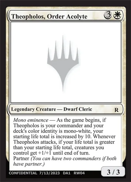 Theopholos, Order Acolyte, Magic card UNK RW04e — Unknown Event set
