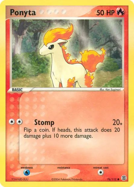 Ponyta, Pokémon card RG 76 — FireRed & LeafGreen set