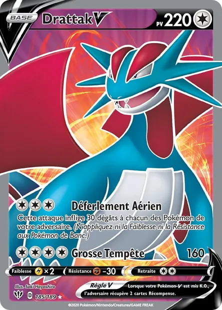 Drattak V, carte Pokémon DAA 185 — extension Ténèbres Embrasées