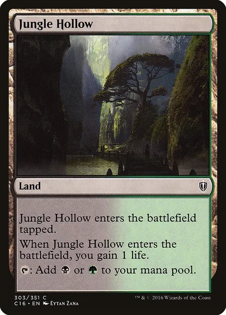 Jungle Hollow, Magic card C16 303 — Commander 2016 set