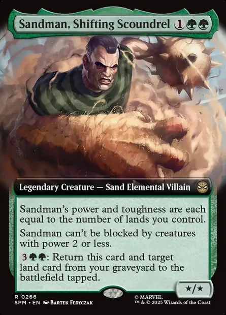Sandman, Shifting Scoundrel, Magic card SPM 266 — Marvel's Spider-Man set