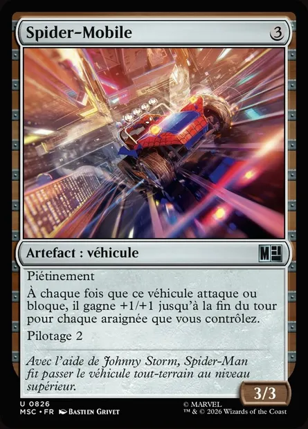 Spider-Mobile, carte Magic MSC 826 — extension Marvel Super Heroes Commander