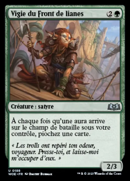 Vigie du Front de lianes, carte Magic WOE 188 — extension Wilds of Eldraine