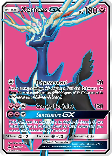Xerneas GX, carte Pokémon FLI 126 — extension Lumière Interdite