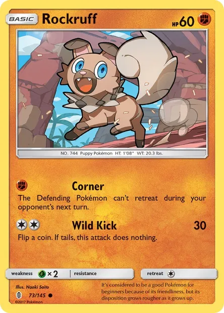 Rockruff, Pokémon card GRI 73 — Guardians Rising set