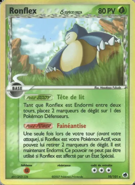 Ronflex δ, carte Pokémon DF 10 — extension EX Île des Dragons