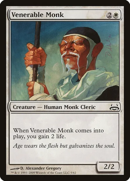 Venerable Monk, Magic card DDC 5 — Duel Decks: Divine vs. Demonic set