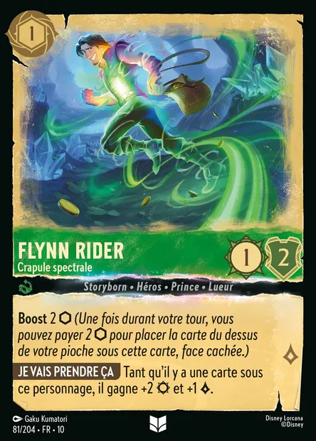 Flynn Rider - Crapule spectrale, carte Disney Lorcana CH10-081 — extension Lueurs dans les Profondeurs