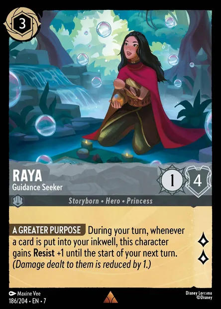 Raya - Guidance Seeker, Disney Lorcana card CH7-186 — Archazia's Island set