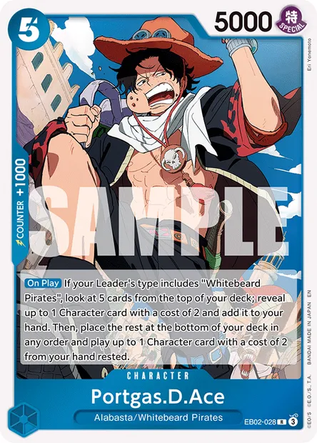 Portgas.D.Ace, One Piece card EB02-028 — Anime 25th Collection set