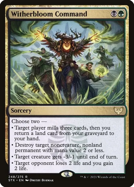 Witherbloom Command, Magic card STX 248 — Strixhaven: School of Mages set