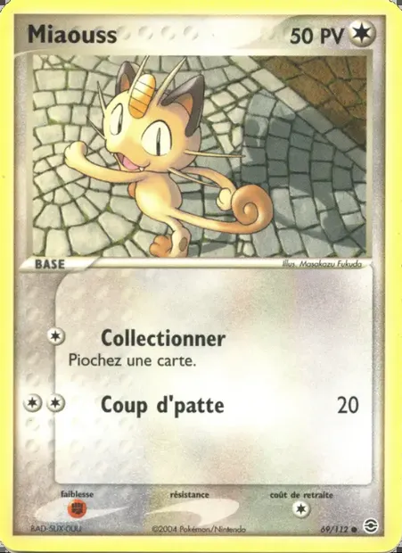 Miaouss, carte Pokémon RG 69 — extension EX Rouge Feu & Vert Feuille