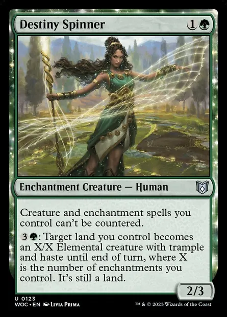 Destiny Spinner, Magic card WOC 123 — Wilds of Eldraine Commander set