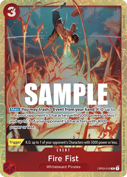 Poing Ardent, carte One Piece OP03-018 — extension PILLARS OF STRENGTH