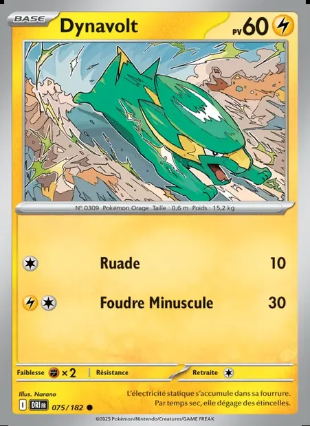 Dynavolt, carte Pokémon DRI 075 — extension Rivalités Destinées