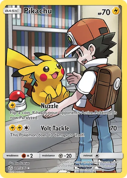 Pikachu, Pokémon card CEC 241 — Cosmic Eclipse set