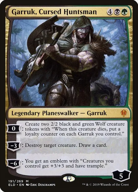 Garruk, Cursed Huntsman, Magic card ELD 191 — Throne of Eldraine set