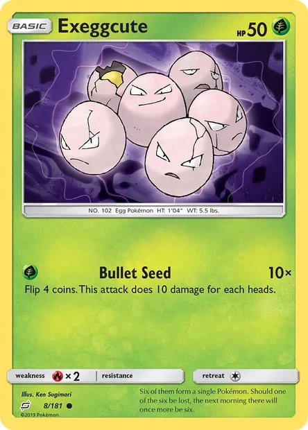 Exeggcute, Pokémon card TEU 8 — Team Up set