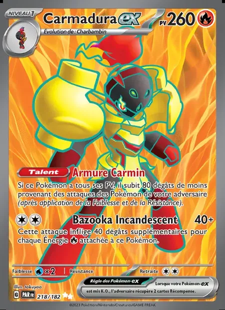 Carmadura-ex, carte Pokémon PAR 218 — extension Faille Paradoxe