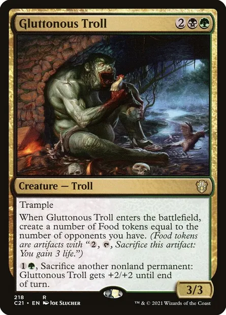 Gluttonous Troll, Magic card C21 218 — Commander 2021 set