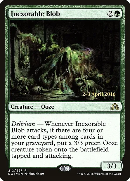 Inexorable Blob, Magic card PSOI 212s — Shadows over Innistrad Promos set