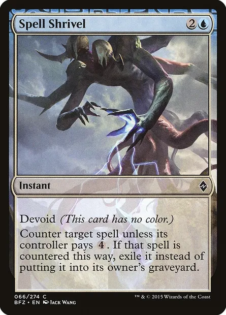 Spell Shrivel, Magic card BFZ 66 — Battle for Zendikar set