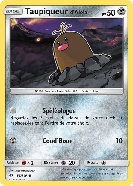 Taupiqueur d’Alola, carte Pokémon SUM 86 — extension Soleil et Lune