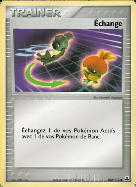Échange, carte Pokémon DS 102 — extension EX Espèces Delta