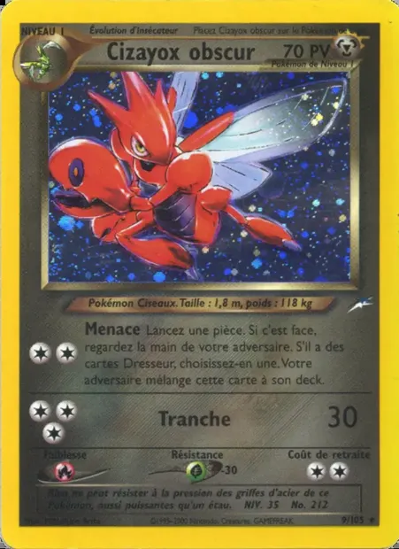 Cizayox obscur, carte Pokémon NDE 9 — extension Neo Destiny