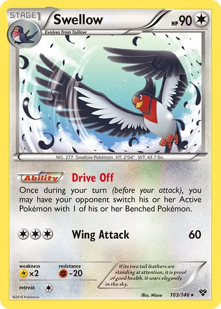 Swellow, Pokémon card XY 103 — XY set