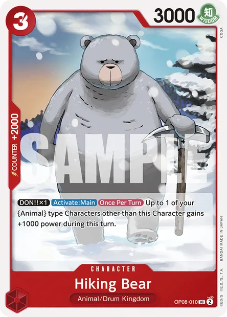Hiking Bear, One Piece card OP08-010 — TWO LEGENDS set