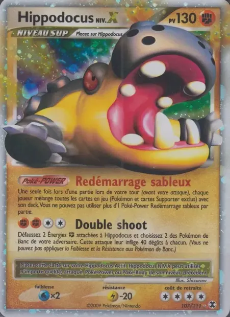 Hippodocus Niv. X, carte Pokémon RR 107 — extension Rivaux Émergeants