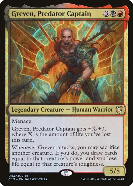 Greven, Predator Captain, Magic card C19 43 — Commander 2019 set