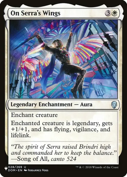 On Serra's Wings, Magic card PLST DOM-28 — The List set