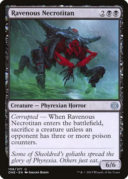 Ravenous Necrotitan, Magic card ONE 106 — Phyrexia: All Will Be One set