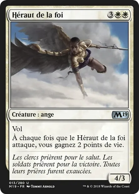 Héraut de la foi, carte Magic M19 13 — extension Core Set 2019