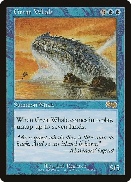 Great Whale, Magic card USG 77 — Urza's Saga set