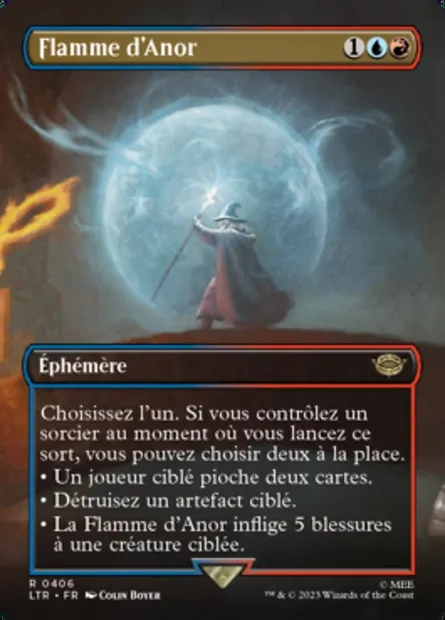 Flamme d'Anor, carte Magic LTR 406 — extension Le Seigneur des Anneaux : chroniques de la Terre du Milieu