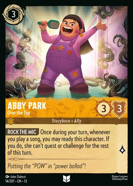 Abby Park - Over the Top, Disney Lorcana card CH13-014 — Attack of the Vine! set