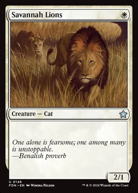 Savannah Lions, Magic card FDN 146 — Foundations set