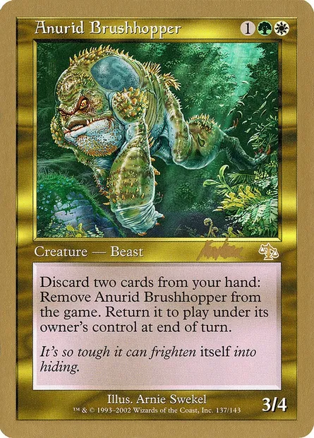 Anurid Brushhopper, Magic card WC02 bk137 — World Championship Decks 2002 set