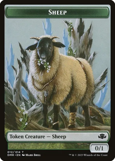 Sheep, carte Magic TDMR 12 — extension Dominaria Remastered Tokens