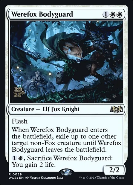 Werefox Bodyguard, Magic card PWOE 39s — Wilds of Eldraine Promos set